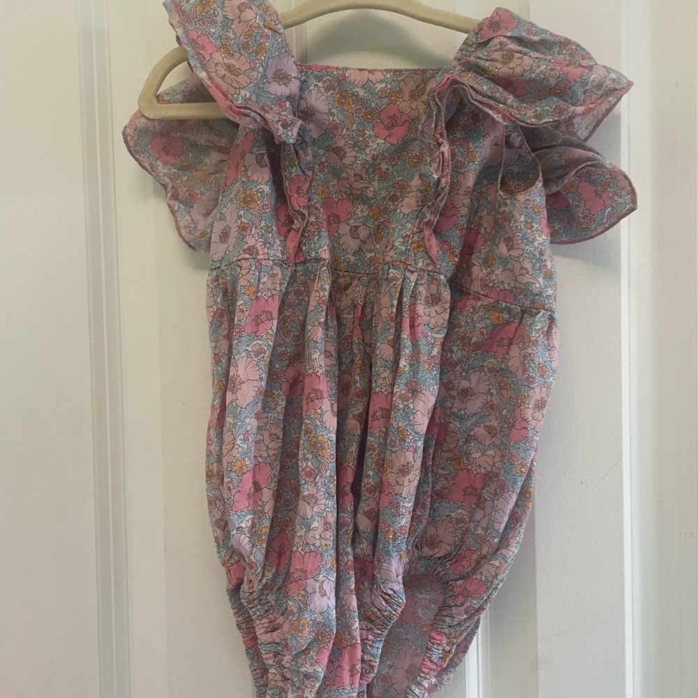 Floral Ruffle Baby Romper
